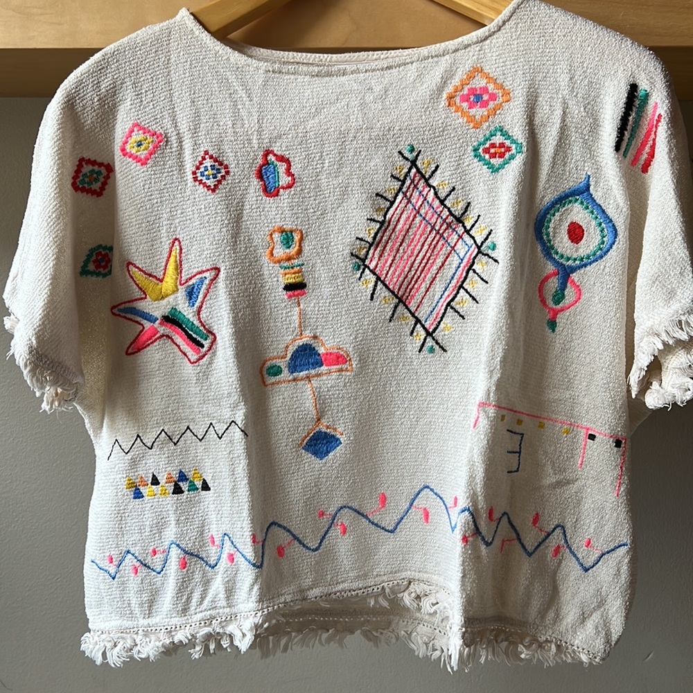 SOLD - NWOT Zara Kids bright colored embroidery top (Youth 13-14)